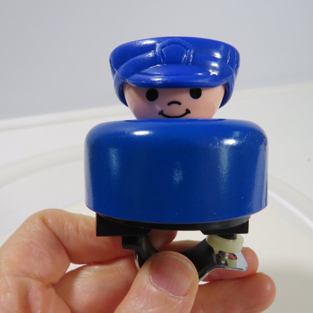 Spinning BICYCLE BELL Fisher Price Little People 1992 Vintage POLICE #40110